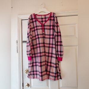 Faded Glory Pink Plaid Kids Nightgown